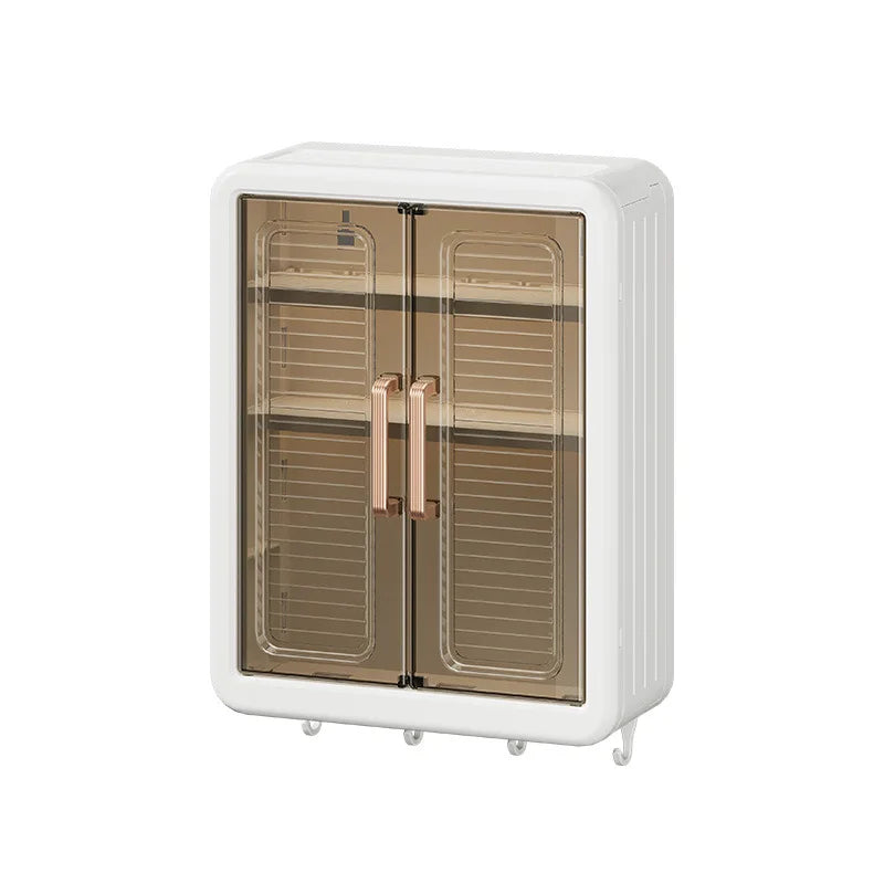 Wall-Mounted Storage Cabinet - No-Drill Hanging Rack with Magnetic Cabinet Door for Bathroom, Everstock