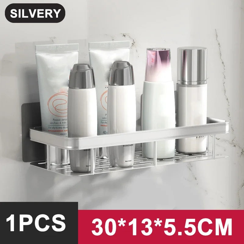 Aluminum Alloy Wall Shelf - No-Drill Shower Storage Organizer for Bathroom, Everstock