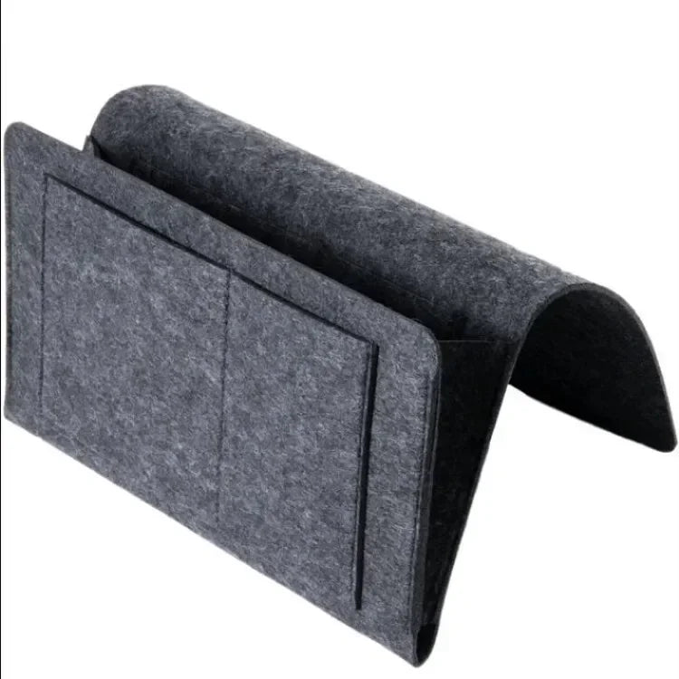 Bedside Hanging Storage Bag - Felt Caddy with Pockets for Magazines, Phones and Remotes, Bed or Sofa, Everstock