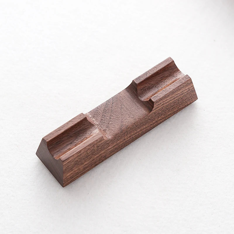 Walnut Wood Pen Holder - Fountain Pen and Dip Pen Rest Stand with Natural Grain for Office Desk, Everstock