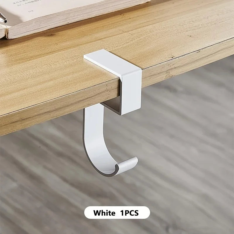 Aluminum Desk Hook - Anti-Slip Under-Desk Bag Holder for Handbags, Keys and Coats at an Office or Study Desk, Everstock