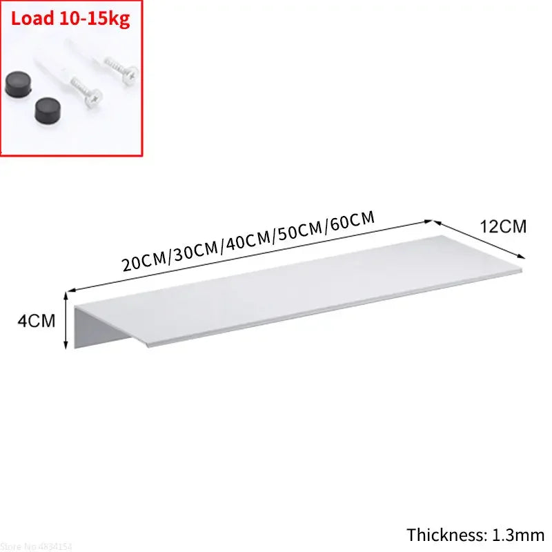 Aluminum Shower Storage Rack - White Wall-Mounted Ledge Shelf for Bathroom, Everstock