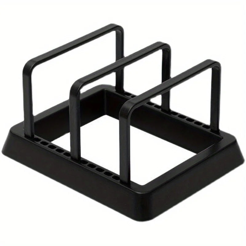 Pot Lid Organizer Rack - 3-in-1 Drying Tray for Pans, Lids & Cutting Boards, Kitchen Countertop Storage, Everstock