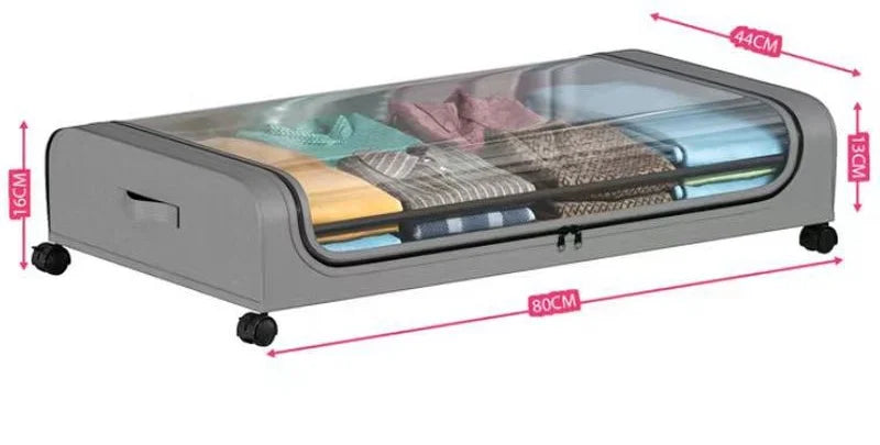 Under-Bed Storage Drawer with Wheels - Dust-Proof Rolling Box for Clothes and Shoes, Bedroom, Everstock
