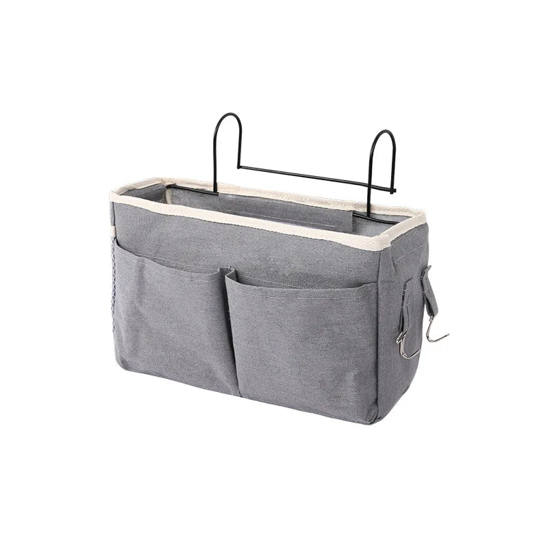 Baby Bedside Storage Caddy - Linen and Polyester Hanging Basket for Nursery Cot Essentials, Everstock