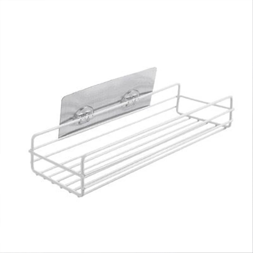 Black Iron Corner Shower Caddy - Punch-Free Mounted Storage Rack for Bathroom & Kitchen, Everstock
