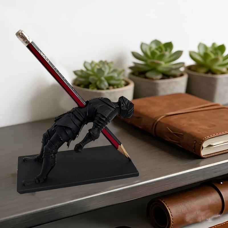 Pen Holder - Gothic Figurine Desk Organizer for Pens, Brushes and Dice, Gaming and Study Desk Decor, Everstock