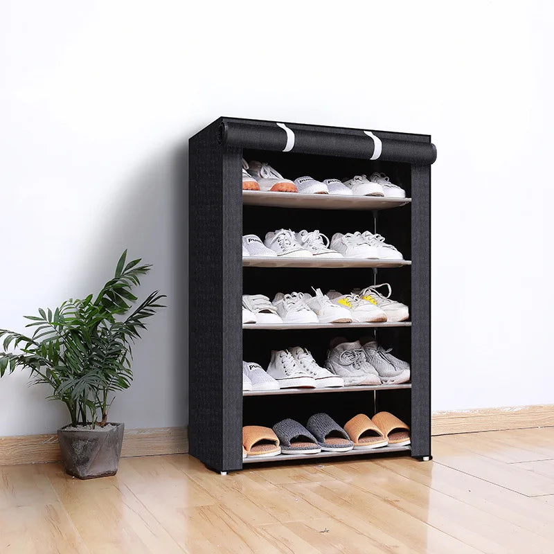 Dustproof Shoe Cabinet - Non-Woven Fabric Shoe Rack with Steel Frame, 5 to 9 Lattices for Entryway Storage, Everstock