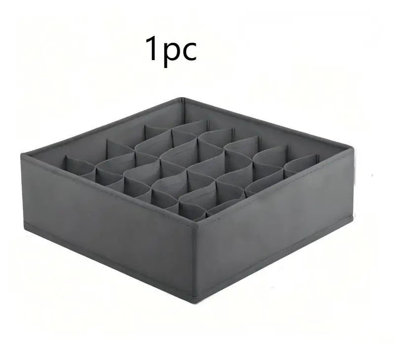 24-Grid Fabric Storage Organizer Box - Foldable Sock & Underwear Divider for Closet Drawers, Everstock