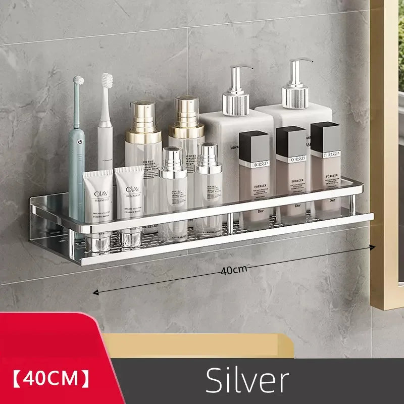 Aluminum Shower Shelf Organizer - Silver Shampoo Storage Rack, 30-50cm, Everstock