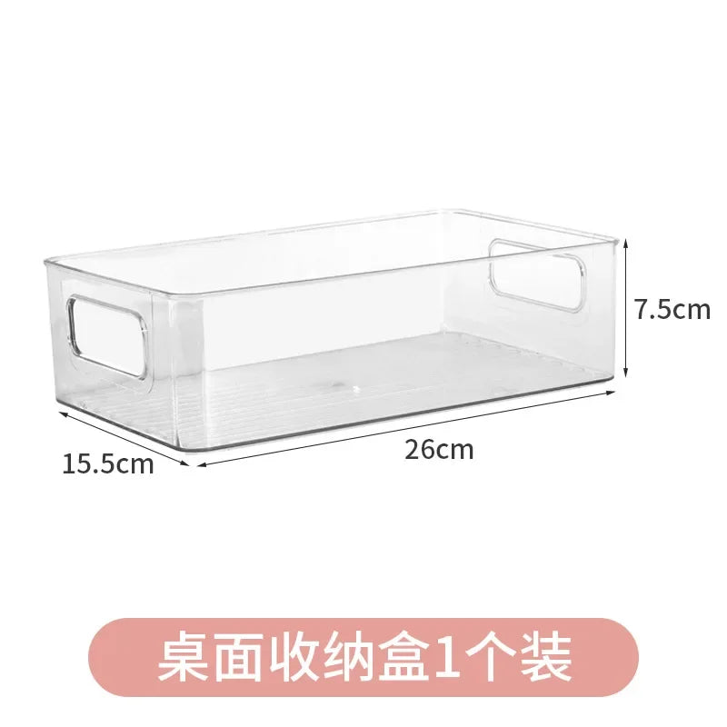 Stackable Fridge Storage Bins - Clear Handled Organizer Boxes for Cans, Drinks & Kitchen Sundries, Everstock
