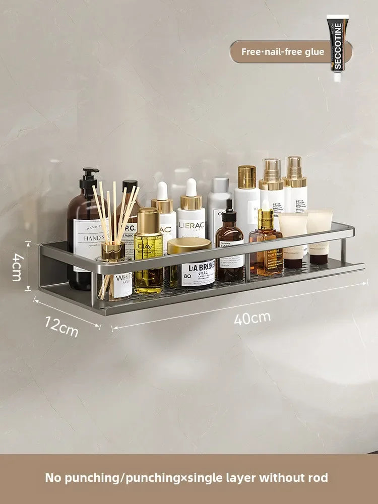 Non-Perforated Wall Storage Rack - Shower Gel Holder for Washbasin & Hand Washing Area, Everstock