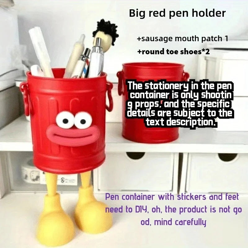Cartoon Pen Holder Cup - Character Desktop Organizer Bucket for Pens, Brushes and Study Stationery, Everstock