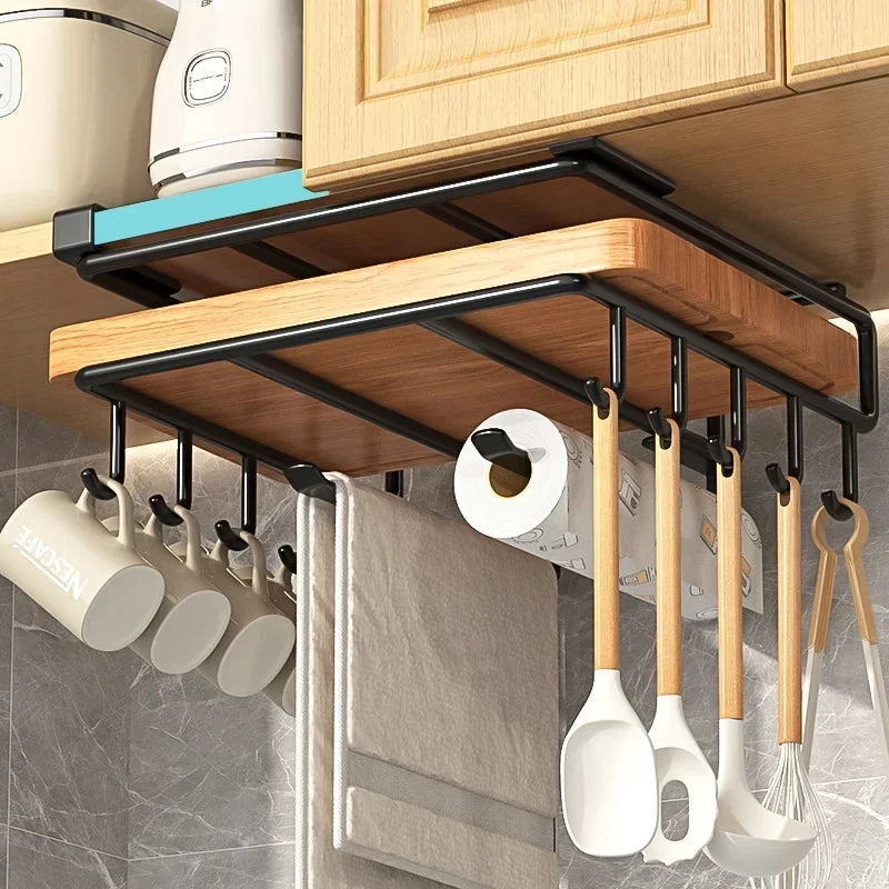 Cupboard Chopping Board Rack - Stainless Steel Hanging Organizer for Boards, Towels & Cups, Everstock