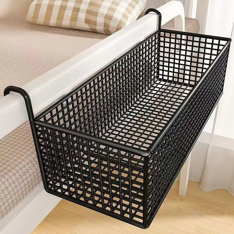 Iron Bedside Storage Basket - Metal Hanging Caddy for Bed Frames, Dorm Doors and Under-Bed Rails, Everstock