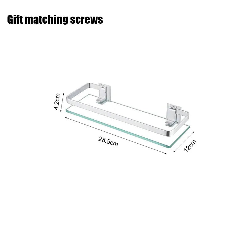 Glass Wall Shelf - Shower Storage Organizer for Bathroom Accessories, Everstock