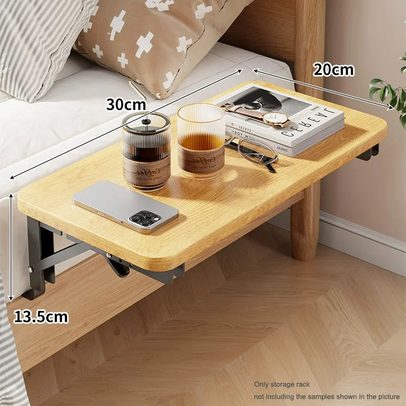 Foldable Bedside Shelf - Wooden Fold-Down Bunk Bed Rack for Dorm Rooms, Phones, Books & Drinks, Everstock