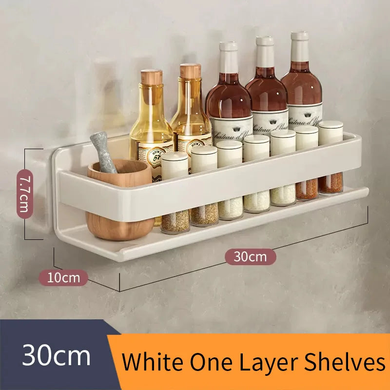 Gray Aluminum Wall-Mounted Shelf - Adjustable 30-50cm Shower Storage Rack for Bathroom, Everstock