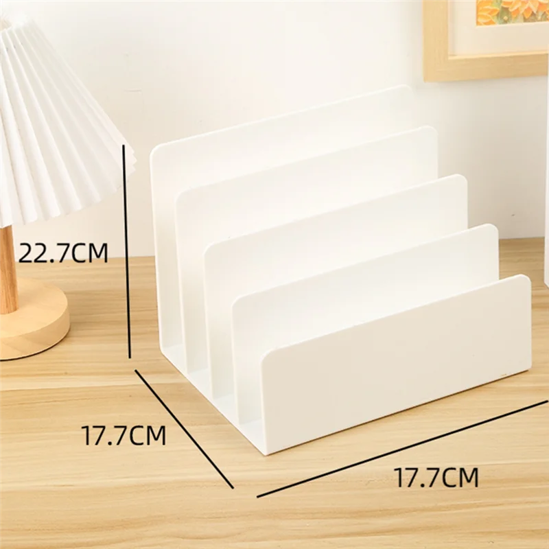 4-Section Desktop File Organizer - Folder Sorter for Mail, Stationery and Electronics, 22.7 x 17.7 x 17.7 cm, Everstock