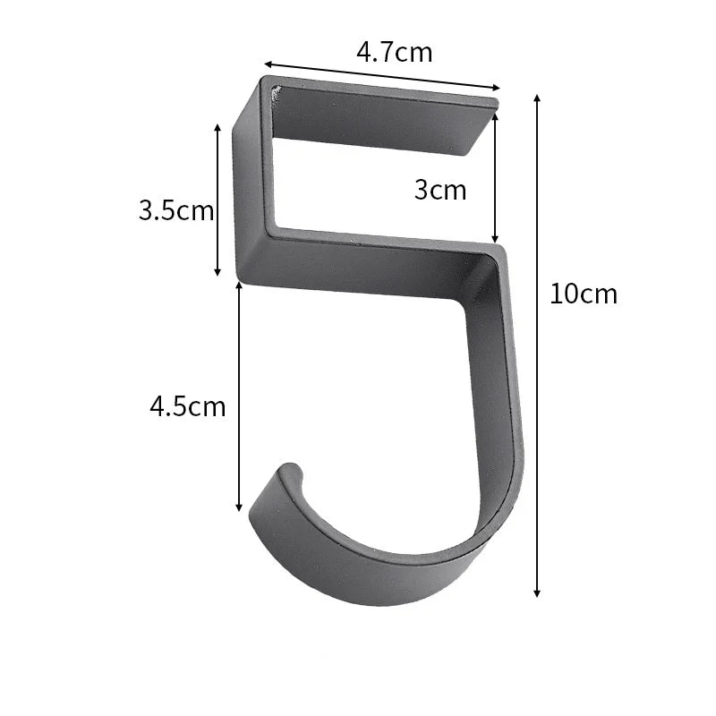 Under-Desk Hook Organizer - Anti-Slip Iron Bag Hanger in Black or White for Desk Edges and Office Use, Everstock