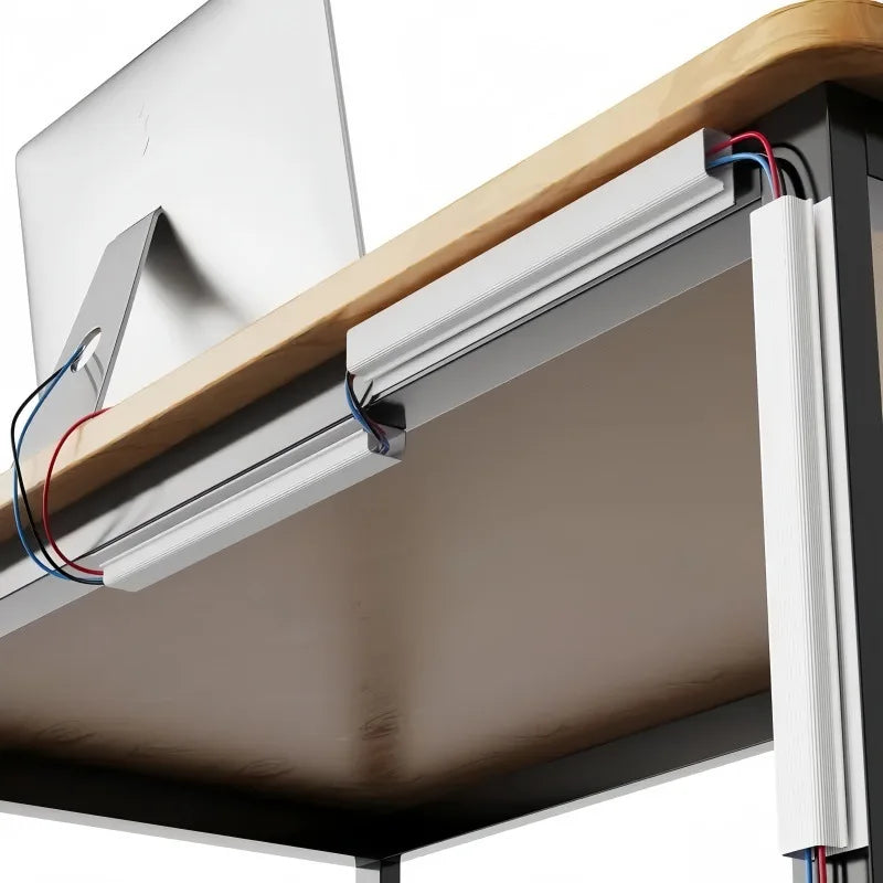 J-Channel Cable Raceway - Self-Adhesive PVC Under-Desk Cord Organizer for Desks and TV Walls, Everstock