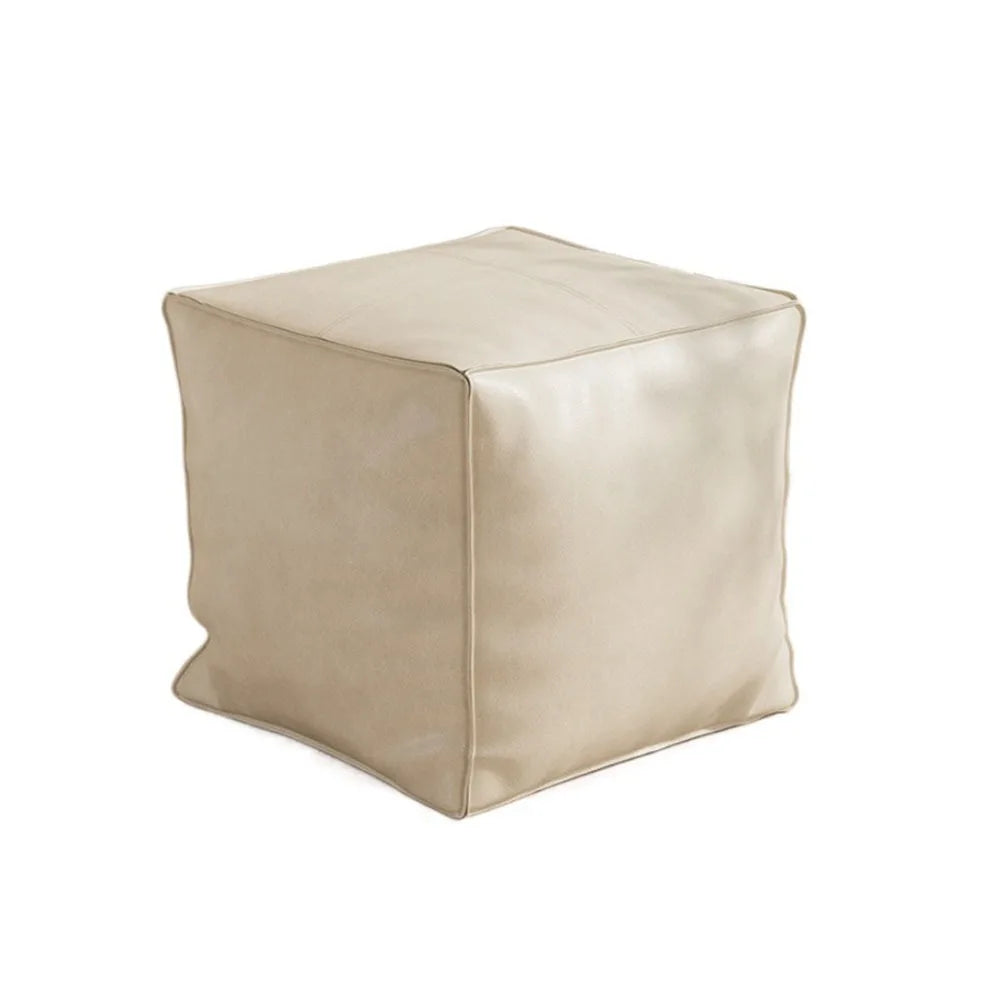 Storage Ottoman Pouf, Unfilled - Waterproof PU Leather Floor Stool Cover, 40 x 40cm, in 6 Colours, Everstock