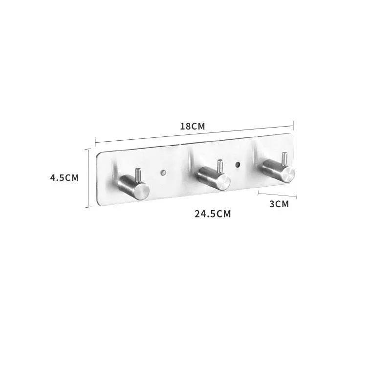 Stainless Steel Adhesive Key Hooks - No-Drill Wall Key Holder for Entryway, Hallway, Kitchen and Bathroom, Everstock