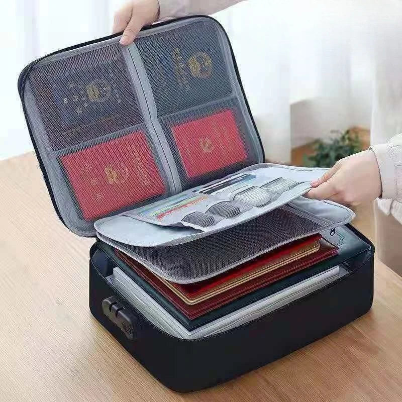 Fireproof Document Organizer with Lock - 8-Layer Water-Resistant File Box for Home Safe Storage, Everstock