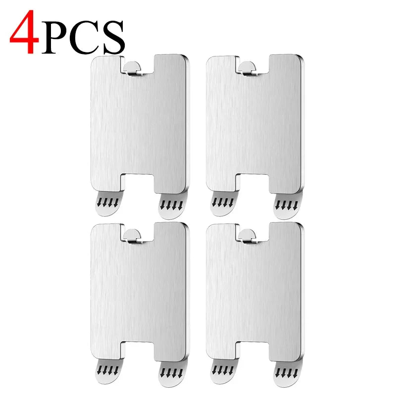 Adhesive Wall Hooks - Stainless Steel Punch-Free Picture Frame Hooks, Removable, for Living Room, Kitchen & Bathroom, Everstock
