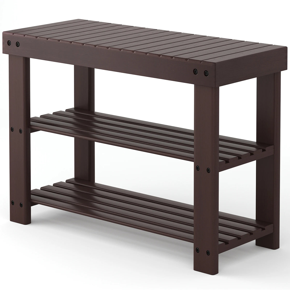 Bamboo Shoe Rack Bench - Natural Bamboo Entryway Storage Bench with 286 lb Seat Capacity, Everstock