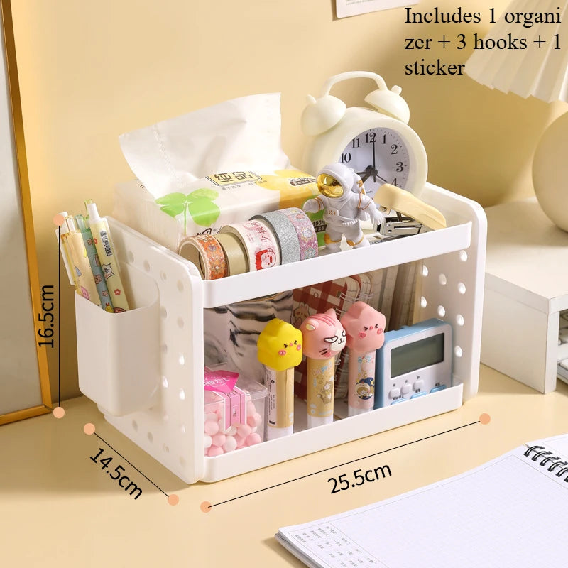 3-Tier Desktop Organizer - Pegboard Shelf & Pen Holder for Office & Home Desks, Everstock