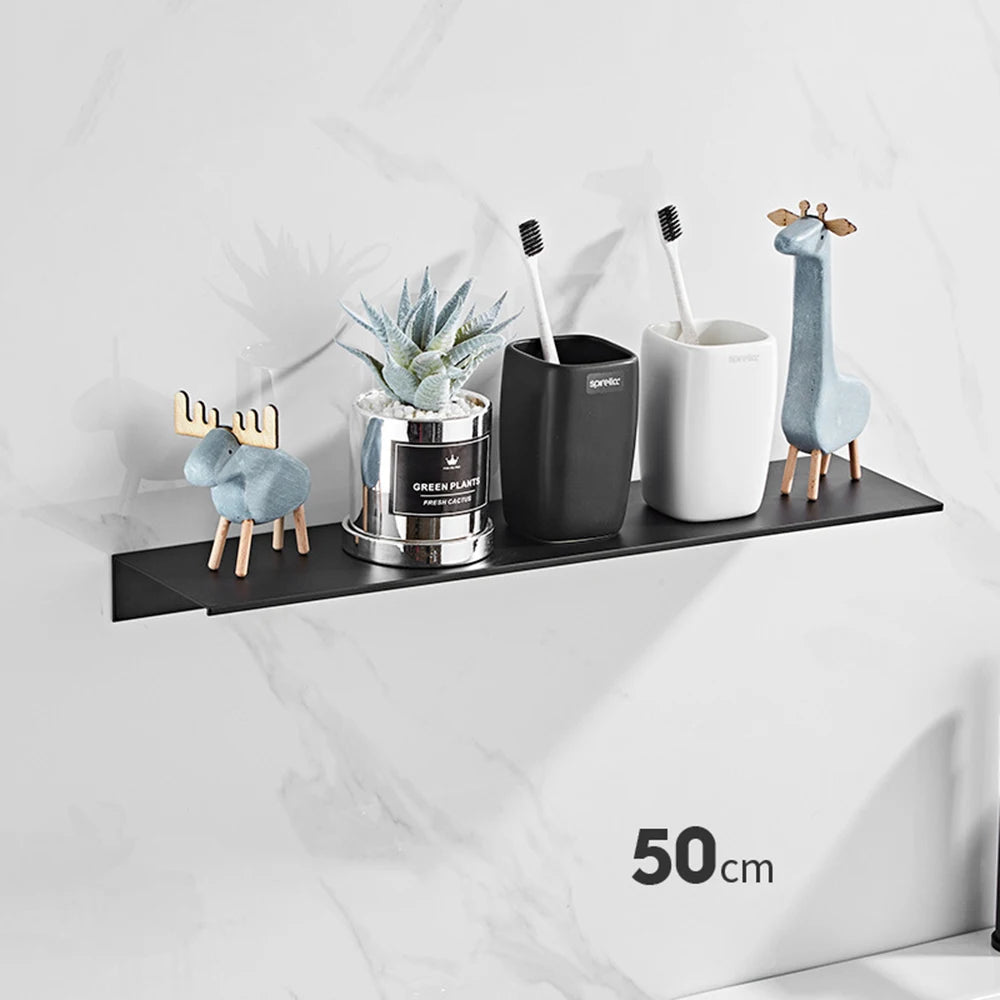 Bathroom Wall Shelf - Space Aluminum Floating Shelf in 30, 40 and 50cm for Shower & Kitchen Storage, Everstock