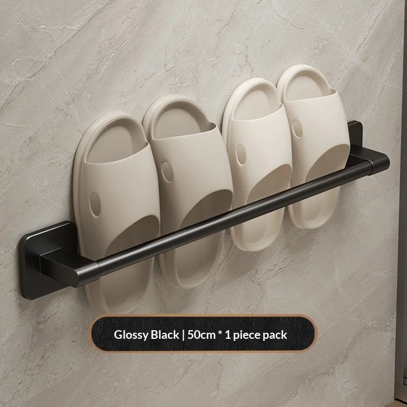 Two-Tier Towel Rack - Wall-Mounted Punch-Free Storage Shelf & Holder Bar for Bathroom, Everstock