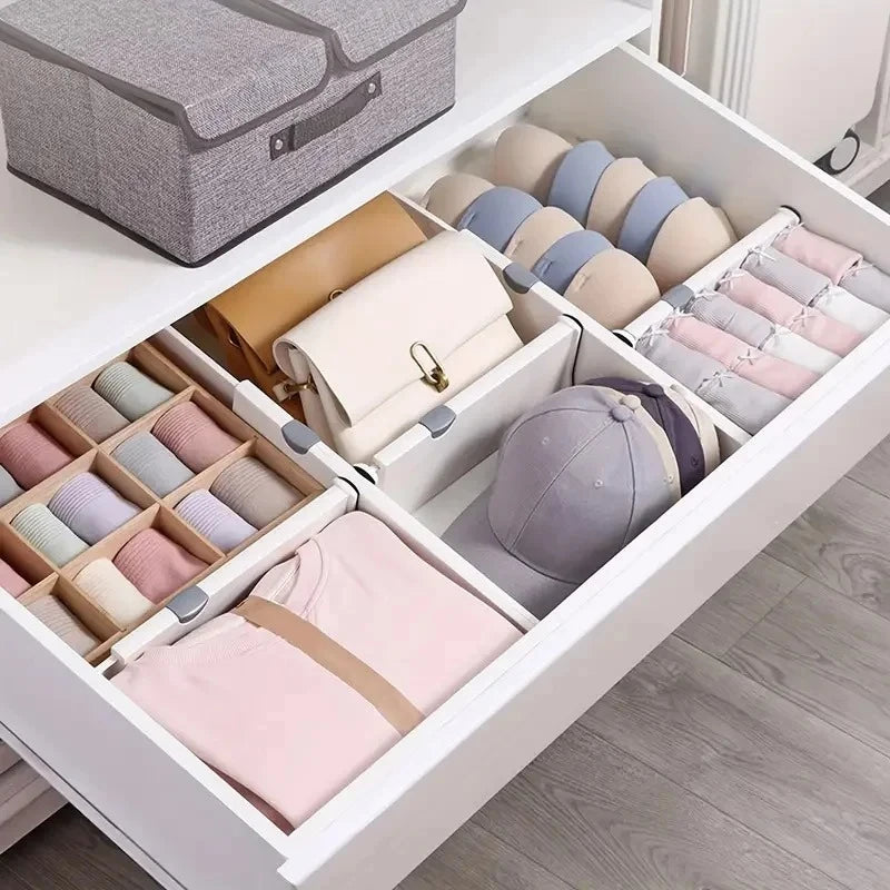 Adjustable Drawer Divider - Spring-Loaded Plastic Dresser Organizer, 11-17 in, for Bedroom, Bathroom & Office, Everstock