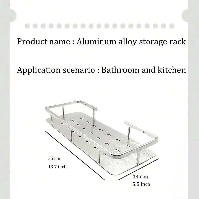 Silver Wall-Mounted Storage Shelf - Bathroom & Balcony Organizer, Everstock