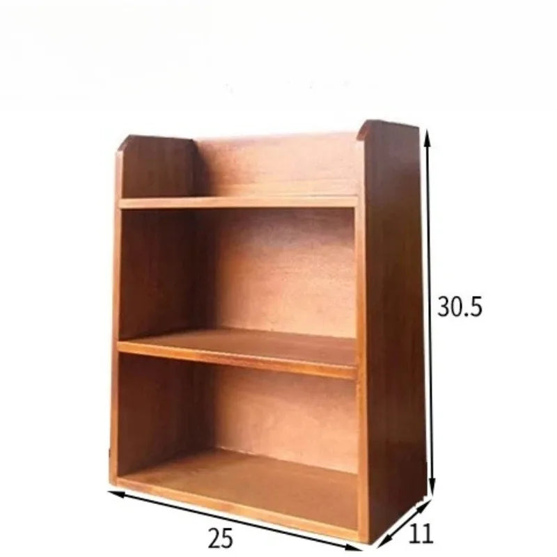 Wooden Cosmetics Storage Rack - Multi-Layer Retro Desktop Organizer for Makeup, Skincare & Figurines, Everstock