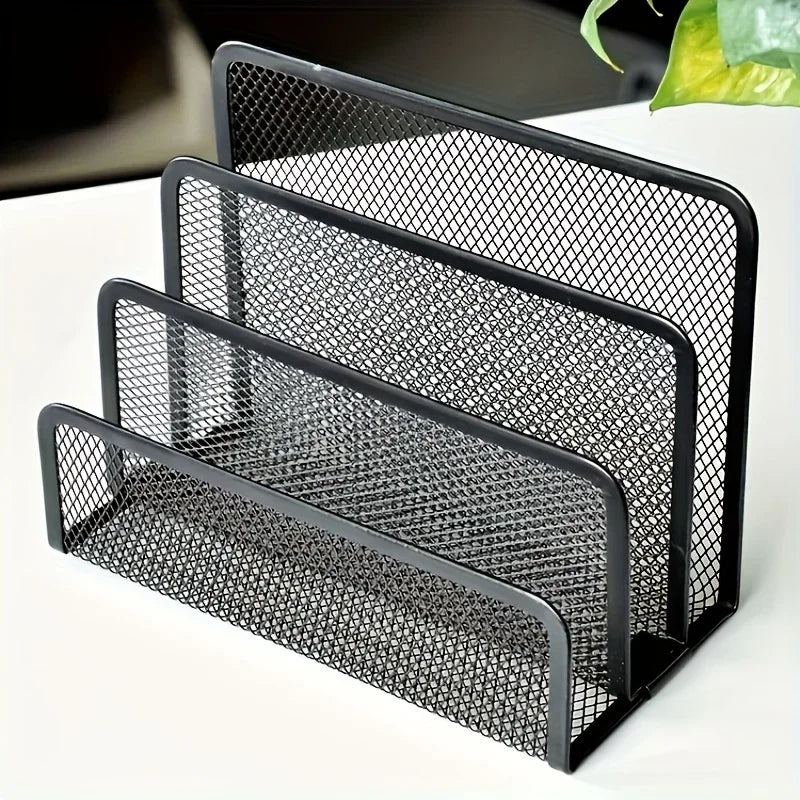 Mesh Letter Sorter - Metal Desktop Organizer with Envelope, Card and Document Slots for an Office Desk, Everstock