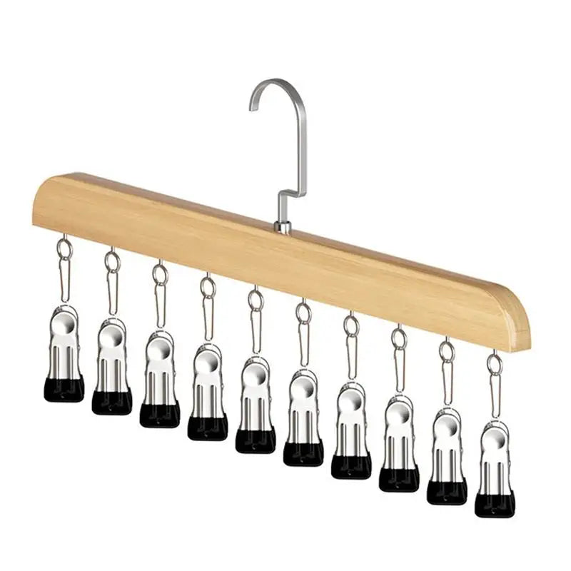 Hanging Closet Organizer with 10 Clips - Metal Frame Pants Hanger with 360-Degree Rotating Hook for Scarves and Jeans, Everstock