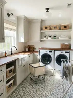 Laundry room storage and organization