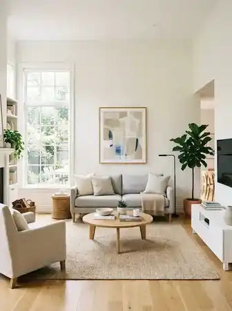 Living room storage and organization