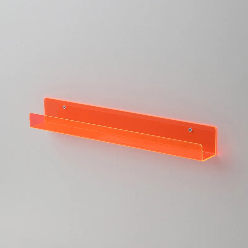 Acrylic Bookshelf Ledge - Clear Wall-Mounted Floating Display Shelf for Kids Books and Records, Everstock