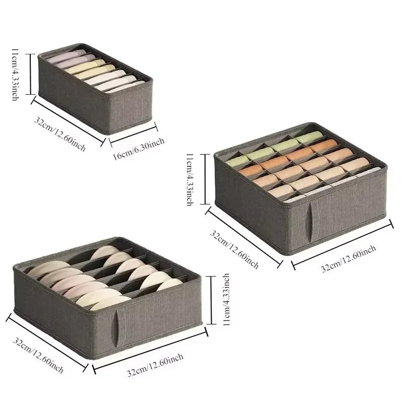 Underwear Drawer Organizer - Non-Woven Fabric Compartment Box for Socks, Bras and Wardrobe Storage, Everstock