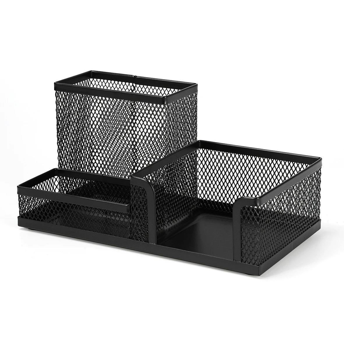 Mesh Desk Storage Box - Metal Compartment Organizer for Pens, Notes and Office Stationery on a Work Desk, Everstock