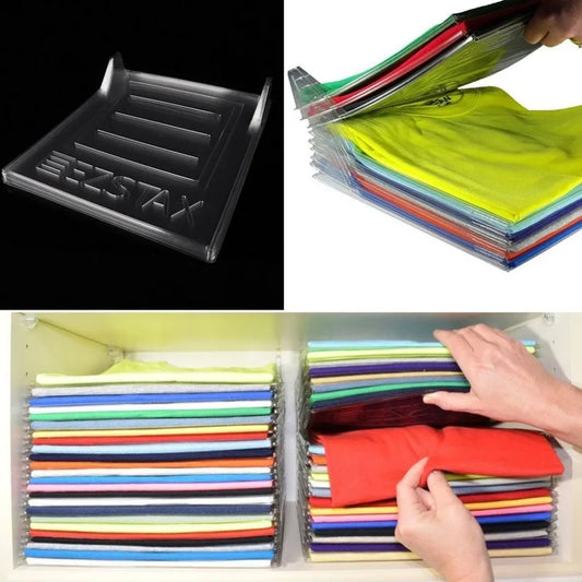 Clothes Folding Board - PVC Shirt Folder and Wardrobe Shelf Divider for T-Shirt and Closet Organization, Everstock