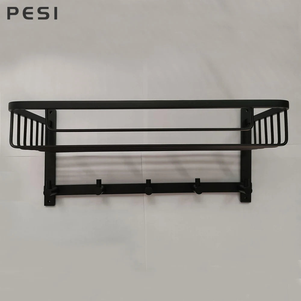 Stainless Steel Towel Holder Rack - Wall-Mounted Storage Organizer, Black/Gold/Chrome, Everstock