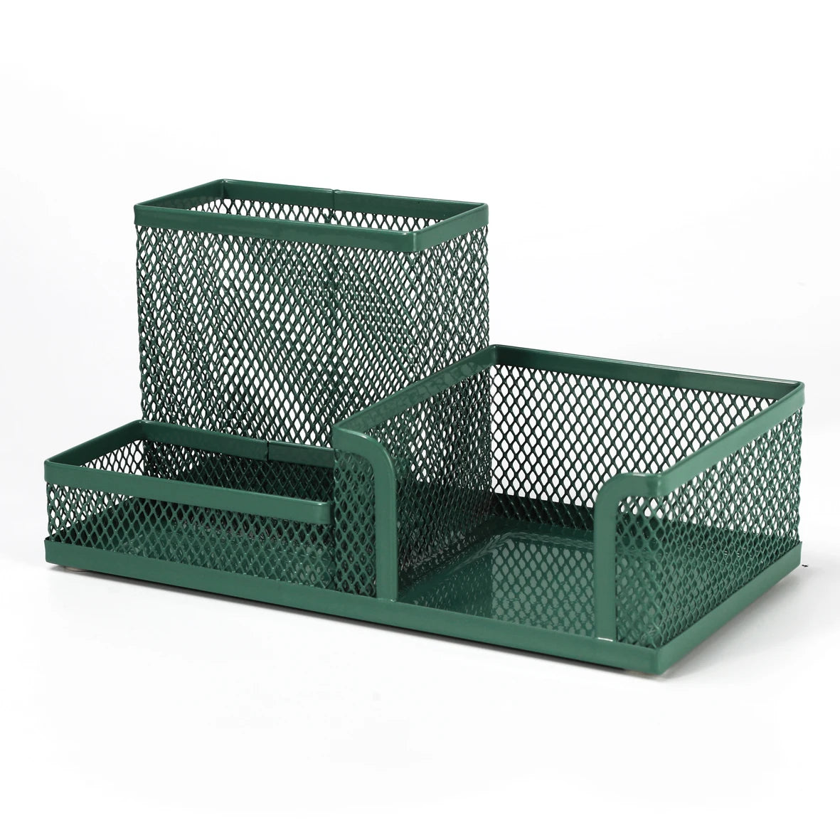 Mesh Desk Storage Box - Metal Compartment Organizer for Pens, Notes and Office Stationery on a Work Desk, Everstock