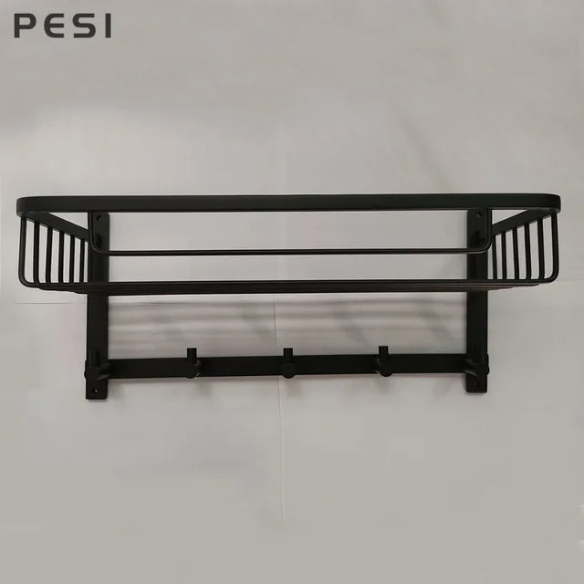 Stainless Steel Towel Holder Rack - Wall-Mounted Storage Organizer, Black/Gold/Chrome, Everstock