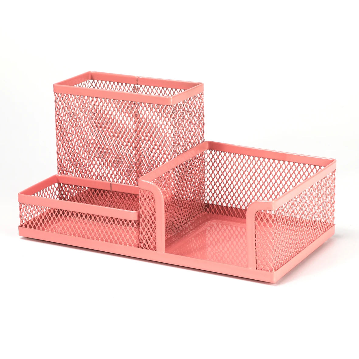 Mesh Desk Storage Box - Metal Compartment Organizer for Pens, Notes and Office Stationery on a Work Desk, Everstock