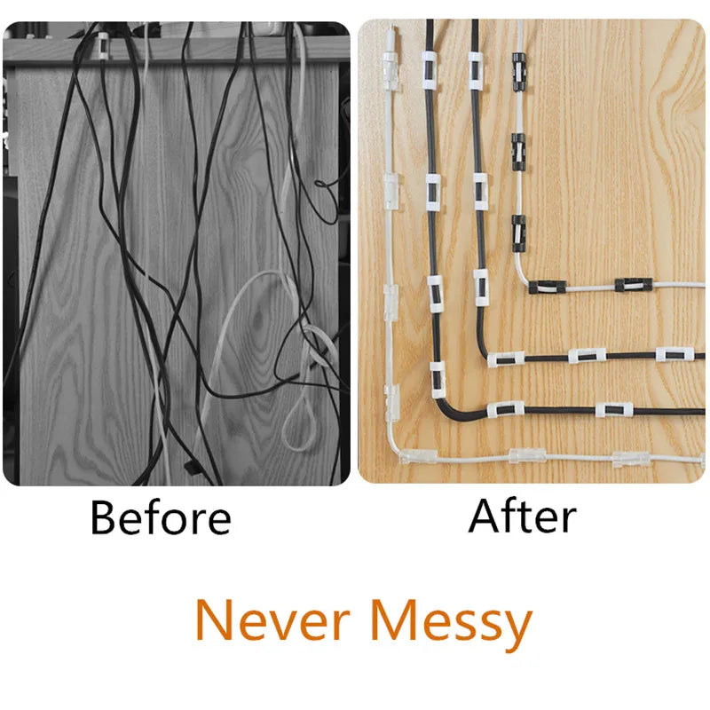 Cable Clips Set - Acrylic and ABS Resin Cord Holders in Two Sizes for Desk, Wall, Tile and Glass, Everstock