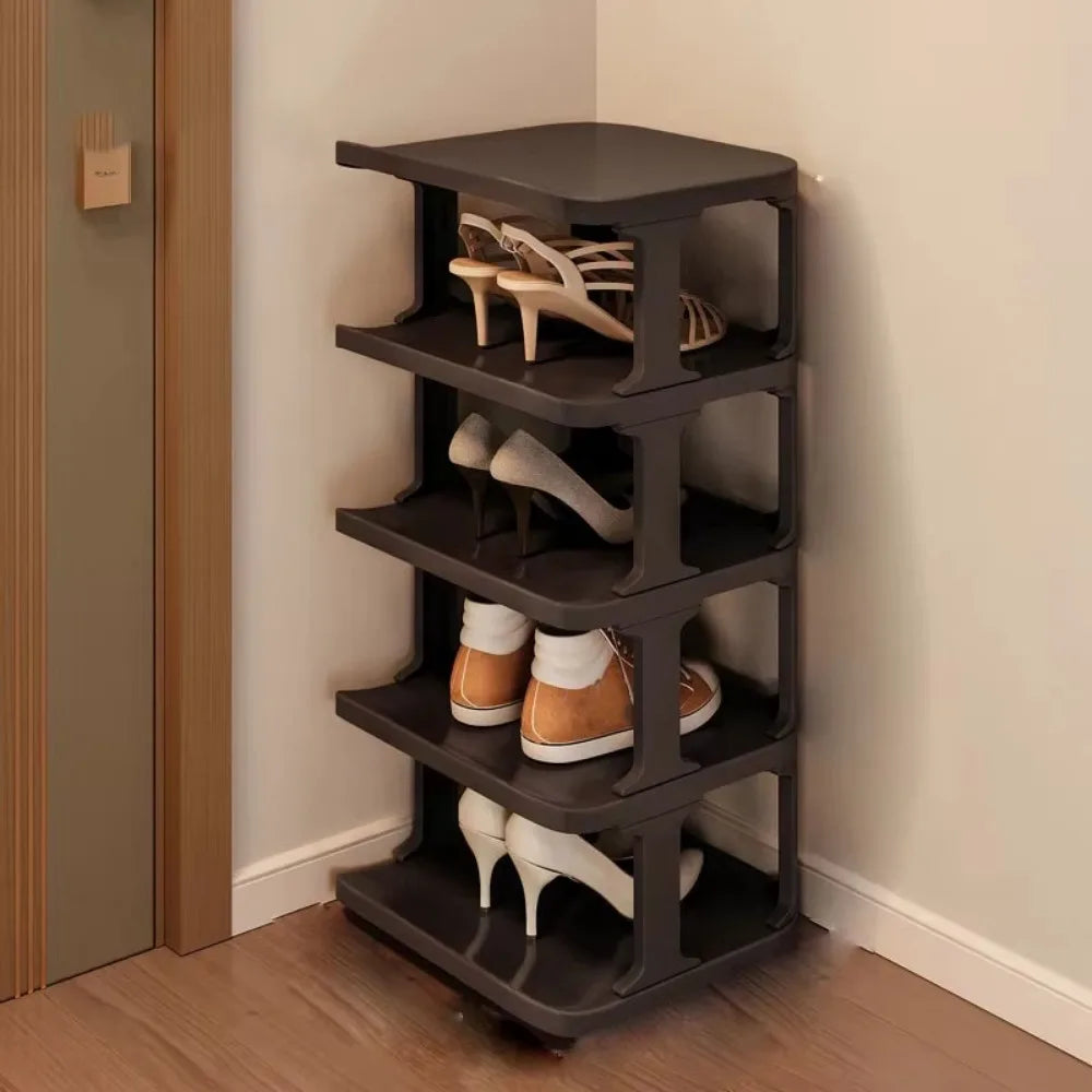 Removable Vertical Shoe Rack - Stackable 2 to 8 Layer Plastic Shoe Organizer with Open Shelves, Everstock